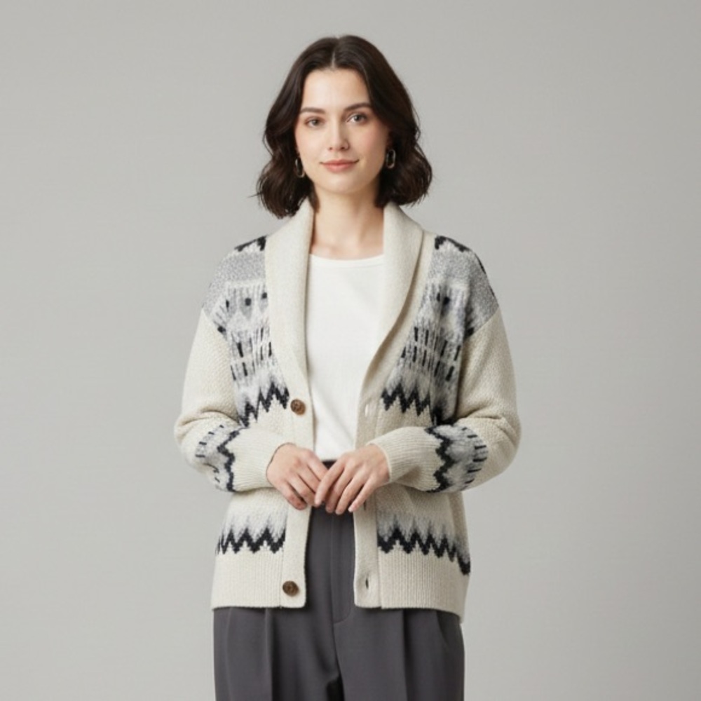 Frye Oatmeal Heather‎ Combo Southwest Sweater Cardigan